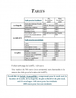 tarifs